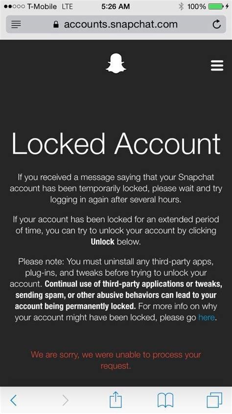 snapchat account gesperrt|Snapchat Account Locked